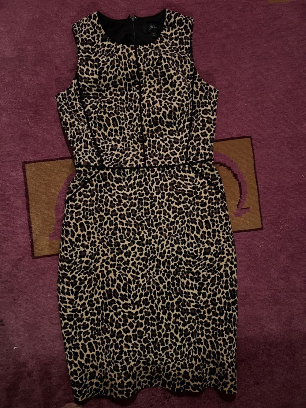 J. Crew Leopard-Print Sleeveless Midi Dress in Tan and Black